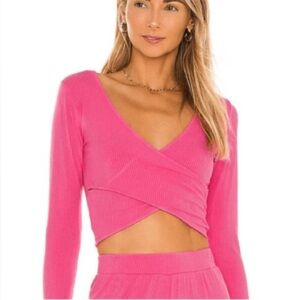 L*Space Bubblegum Pink Gia Top Long Sleeve NWT Size Large